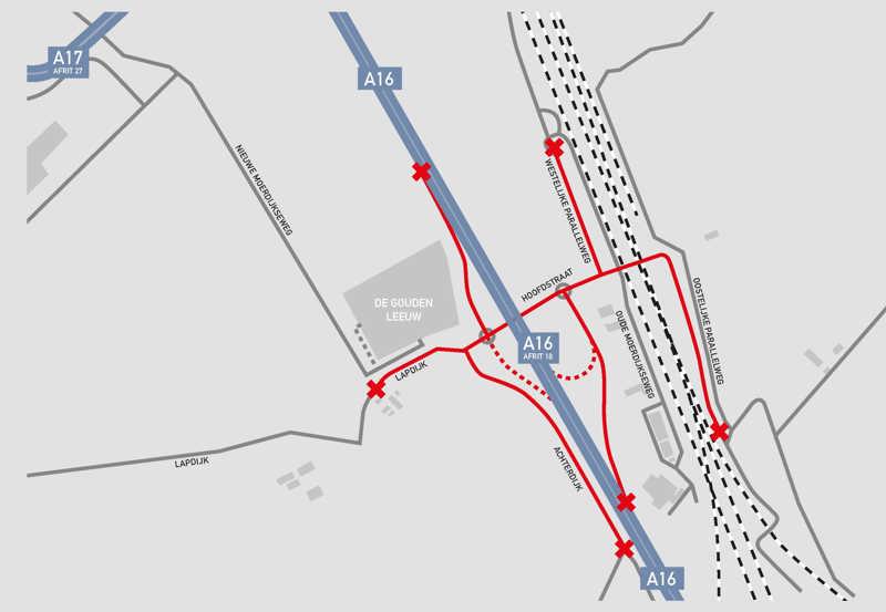 Kaart Afgesloten Routes DEF