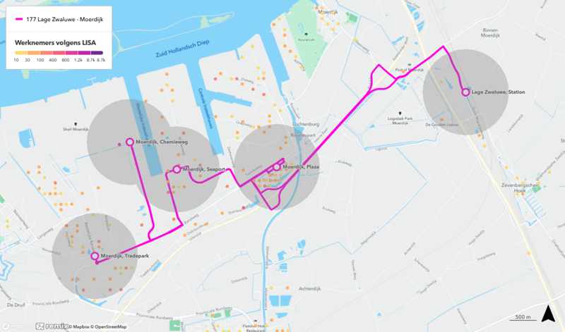 Kaart Buslijn 177